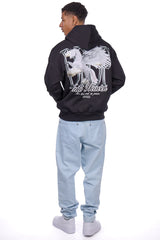 HEAVY OVERSIZE PEGASUS HOODIE BLACK