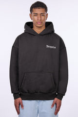 HEAVY OVERSIZE DOVE CLOUDS HOODIE WASHED BLACK