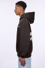 HEAVY OVERSIZE DOVE CLOUDS HOODIE WASHED BLACK