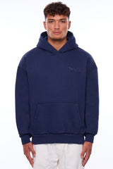 HEAVY OVERSIZE CREW LOVE HOODIE BLACK IRIS