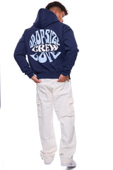 HEAVY OVERSIZE CREW LOVE HOODIE BLACK IRIS