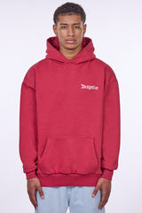 HEAVY OVERSIZE EMBO HOODIE RED
