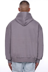 HEAVY OVERSIZE EMBO HOODIE GUL GREY