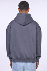 HEAVY OVERSIZE EMBO HOODIE IRON GREY