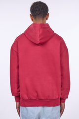 HEAVY OVERSIZE EMBO HOODIE RED