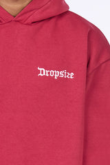 HEAVY OVERSIZE EMBO HOODIE RED