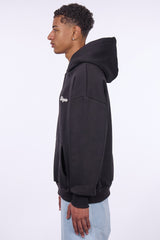 HEAVY OVERSIZE SCRIPT LOGO HOODIE BLACK