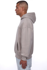 HEAVY OVERSIZE SCRIPT LOGO HOODIE STONE