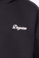 HEAVY OVERSIZE SCRIPT LOGO HOODIE BLACK