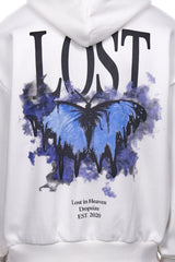 HEAVY OVERSIZE LOST BUTTERFLY HOODIE SNOW WHITE