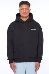 HEAVY OVERSIZE DOVES AND ROSES HOODIE BLACK