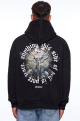 HEAVY OVERSIZE SIDE OF HELL HOODIE BLACK