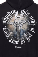HEAVY OVERSIZE SIDE OF HELL HOODIE BLACK