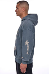 HEAVY OVERSIZE LOUD STAR  HOODIE WASHED GREY