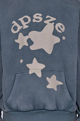 HEAVY OVERSIZE LOUD STAR  HOODIE WASHED GREY