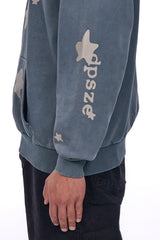 HEAVY OVERSIZE LOUD STAR  HOODIE WASHED GREY