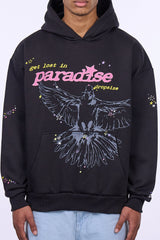 HEAVY OVERSIZE LOUD PARADISE HOODIE BLACK
