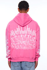 HEAVY OVERSIZE LOUD CLIQUE  HOODIE PINK