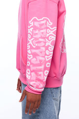 HEAVY OVERSIZE LOUD CLIQUE  HOODIE PINK