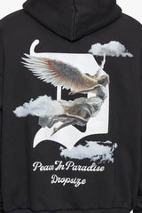 HEAVY OVERSIZE FLYING ANGEL HOODIE BLACK