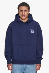HEAVY OVERSIZE BACKLOGO HOODIE BLACK IRIS / BABY BLUE