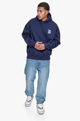 HEAVY OVERSIZE BACKLOGO HOODIE BLACK IRIS / BABY BLUE