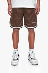 LOGO MESH SHORT CHOCOLATE BROWN