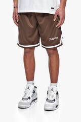 LOGO MESH SHORT CHOCOLATE BROWN