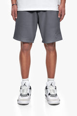 HEAVY EMBO SWEATSHORTS LIGHT GREY