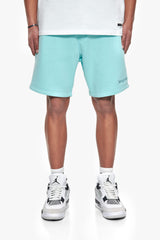 HEAVY EMBO SWEATSHORTS TURQUOISE