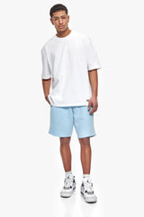 HEAVY EMBO SWEATSHORTS BABY BLUE