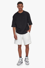 HEAVY EMBO SWEATSHORTS CREAM WHITE