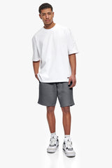 HEAVY EMBO SWEATSHORTS LIGHT GREY