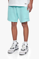 HEAVY EMBO SWEATSHORTS TURQUOISE
