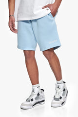 HEAVY EMBO SWEATSHORTS BABY BLUE