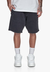 SIDE RIB SHORTS ACID WASHED BLACK