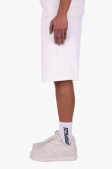 HEAVY OVERSIZE SIDE RIB SHORTS CREAM WHITE