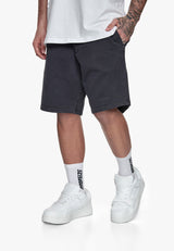 SIDE RIB SHORTS ACID WASHED BLACK