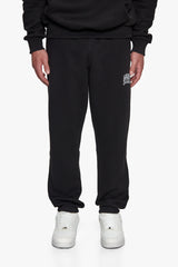 HEAVY  MIRRORED LOGO JOGGER BLACK
