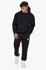 HEAVY  MIRRORED LOGO JOGGER BLACK