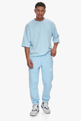 HEAVY  MIRRORED LOGO JOGGER BABY BLUE