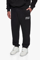 HEAVY  MIRRORED LOGO JOGGER BLACK
