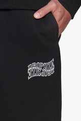 HEAVY  MIRRORED LOGO JOGGER BLACK