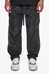 BUTTON TRACK PANTS BLACK