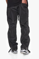 BUTTON TRACK PANTS BLACK