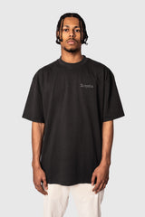 HEAVY OVERSIZE EMBO T-SHIRT WASHED BLACK