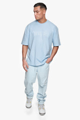 HEAVY OVERSIZE  PUFFER PRINT T-SHIRT BABY BLUE