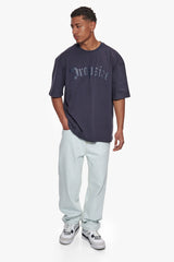 HEAVY OVERSIZE  PUFFER PRINT T-SHIRT WASHED NAVY