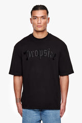 HEAVY OVERSIZE PUFFER PRINT T-SHIRT BLACK