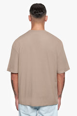 HEAVY OVERSIZE LOGO PUFFER PRINT T-SHIRT WEATHERED TEAK